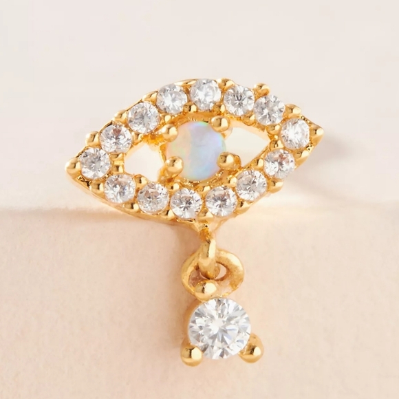 Anthropologie Opal Spirit Eye Post Earrings - gold-plated - Picture 2 of 6